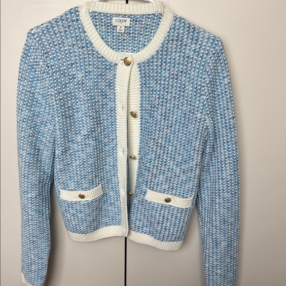 Jcrew Blue and White Cardigan - Picture 1 of 1
